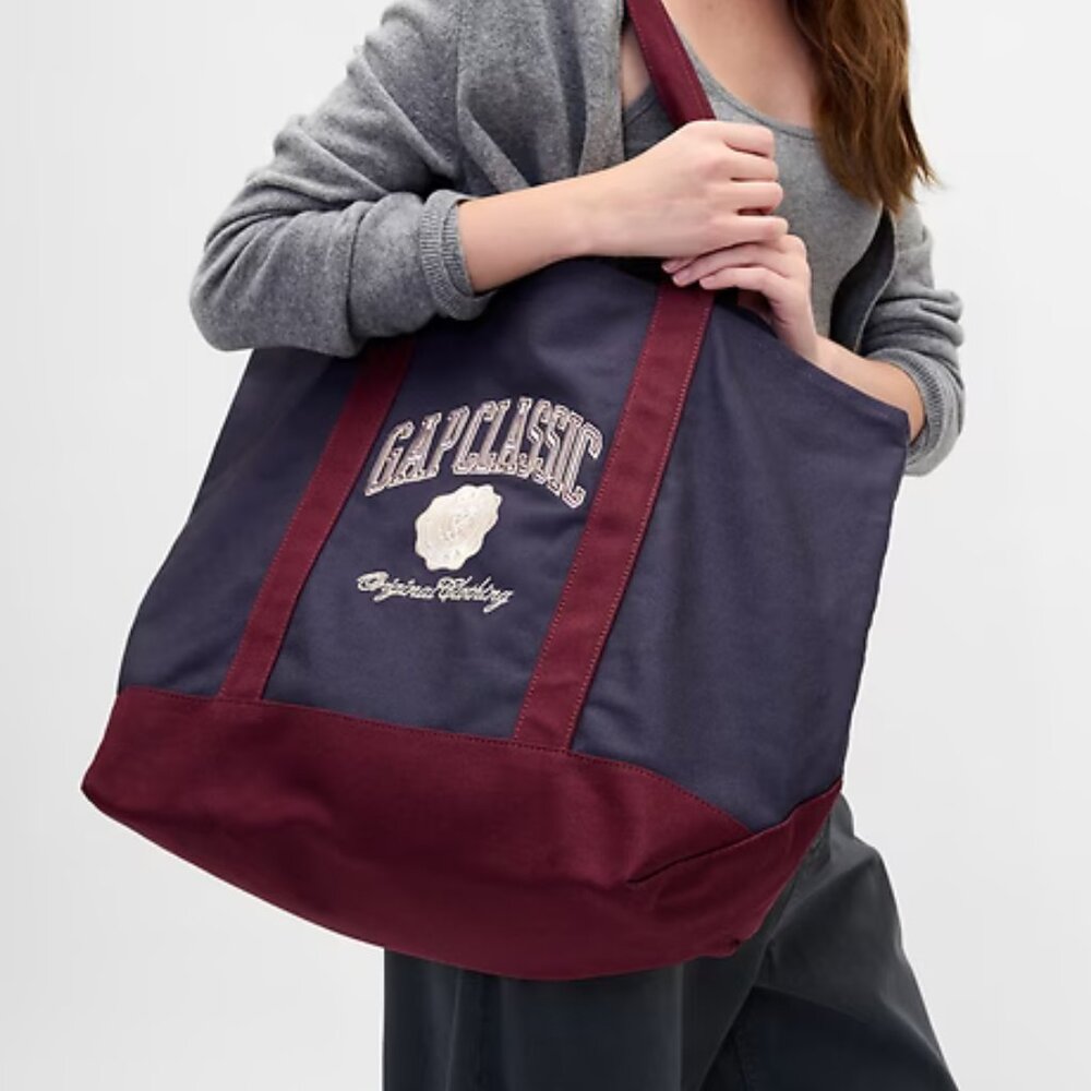 GAP Navy Blue Varsity Logo Tote Bag/NWT - Picture 2 of 11